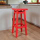 Високий дерев'яний табурет із квадратним сидінням для барної стійки Полубарний стілець для кухні, бару, кафе Мілан Червоний