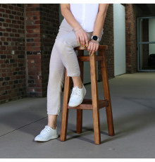 Високий барний стілець КОМФОРТ з дерева для барів, пабів, кафе, кухні Табурет круглий дерев'яний без спинки h75см