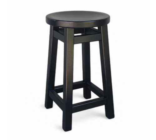 Напівбарний дерев'яний табурет для кухні КОМФОРТ Круглий стілець без спинки з дерева для кафе, бара Висота 50см