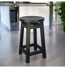 Напівбарний дерев'яний табурет для кухні КОМФОРТ Круглий стілець без спинки з дерева для кафе, бара Висота 50см