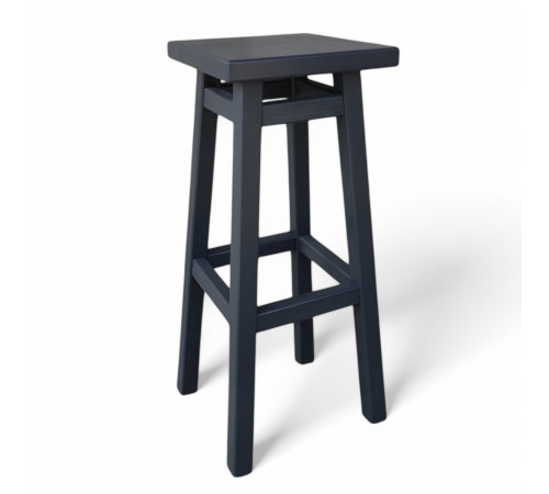 Високий дерев'яний табурет із квадратним сидінням для барної стійки Полубарний стілець для кухні, бару, кафе Мілан Сірий