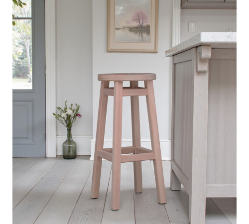 Високий барний стілець з дерева для барів, пабів, кафе, кухні Табурет круглий дерев'яний ПАБ Стандарт h75