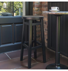 Високий барний стілець КОМФОРТ з дерева для барів, пабів, кафе, кухні Табурет круглий дерев'яний без спинки h75см Чорний