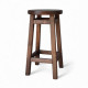 Високий барний стілець з дерева для барів, пабів, кафе, кухні Табурет круглий дерев'яний ПАБ Стандарт h75 Горіх темний