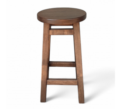 Високий барний стілець з дерева для барів, пабів, кафе, кухні Табурет круглий дерев'яний ПАБ Стандарт h75 Горіх темний