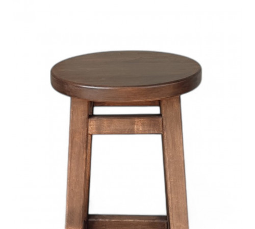 Високий барний стілець з дерева для барів, пабів, кафе, кухні Табурет круглий дерев'яний ПАБ Стандарт h75 Горіх темний