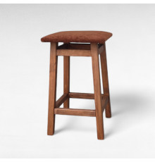 Високий дерев'яний табурет з м'яким сидінням з тканини Мілан м 37 Напівбарний м'який стілець для кухні, бару, кафе