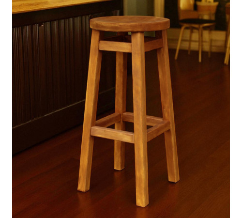 Барний табурет стілець високий круглий ПАБ КОМФОРТ з дерева ВІЛЬХА для кафе кухні пабу 75 см