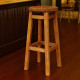 Барний табурет стілець високий круглий ПАБ КОМФОРТ з дерева ВІЛЬХА для кафе кухні пабу 75 см