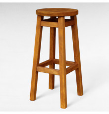 Барний табурет стілець високий круглий ПАБ КОМФОРТ з дерева ВІЛЬХА для кафе кухні пабу 75 см
