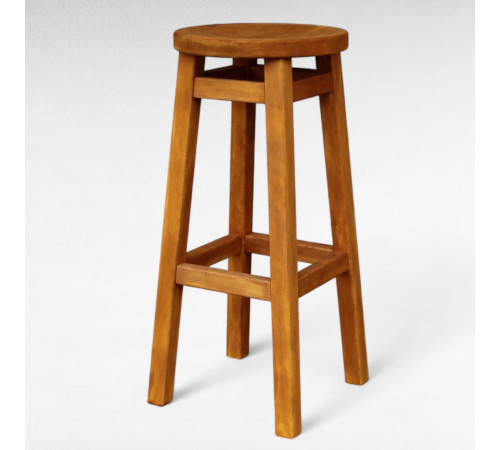 Барний табурет стілець високий круглий ПАБ КОМФОРТ з дерева ВІЛЬХА для кафе кухні пабу 75 см