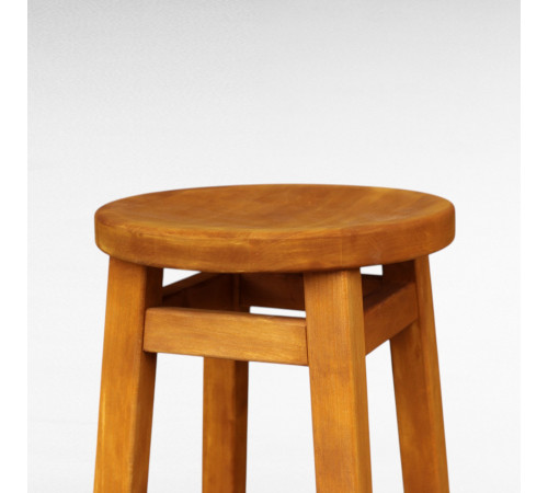 Барний табурет стілець високий круглий ПАБ КОМФОРТ з дерева ВІЛЬХА для кафе кухні пабу 75 см