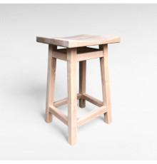 Дерев'яний напівбарний табурет ХВИЛЯ Стілець з дерева Табуретка для пабу, кафе, бару, кухні Висота 58см Бежевий