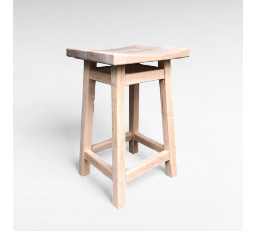 Дерев'яний напівбарний табурет ХВИЛЯ Стілець з дерева Табуретка для пабу, кафе, бару, кухні Висота 58см Бежевий