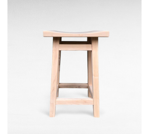 Дерев'яний напівбарний табурет ХВИЛЯ Стілець з дерева Табуретка для пабу, кафе, бару, кухні Висота 58см Бежевий