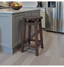 Напівбарний дерев'яний табурет для кухні КОМФОРТ Круглий стілець без спинки з дерева для кафе, бара Висота 50см Кипарис