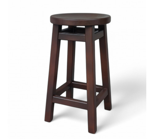 Напівбарний дерев'яний табурет для кухні КОМФОРТ Круглий стілець без спинки з дерева для кафе, бара Висота 50см Кипарис
