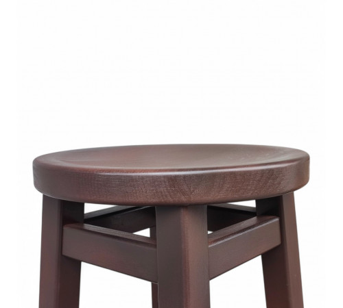 Напівбарний дерев'яний табурет для кухні КОМФОРТ Круглий стілець без спинки з дерева для кафе, бара Висота 50см Кипарис