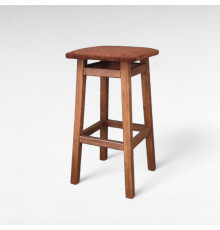 Високий дерев'яний табурет з м'яким сидінням з тканини Мілан м 37 Напівбарний м'який стілець для кухні, бару, кафе 750