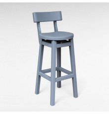 Високий дерев'яний сірий стілець зі спинкою Барний табурет з натурального дерева для кухні, кафе, бару Дублін 750