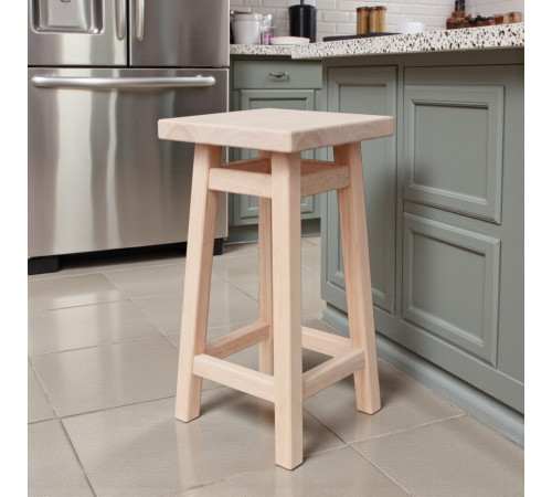 Кухонний дерев'яний табурет для кухні Стілець із натурального дерева Табурета кухонна маленька Мілан Натуральний світлий