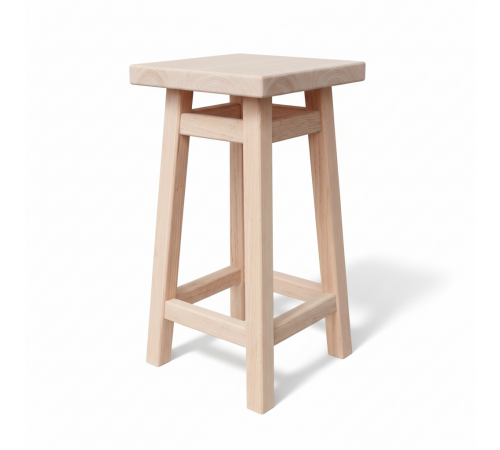 Кухонний дерев'яний табурет для кухні Стілець із натурального дерева Табурета кухонна маленька Мілан Натуральний світлий