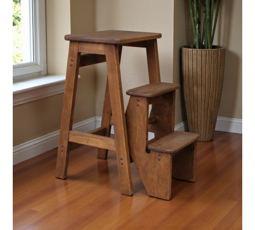 Стілець - драбина дерев'яна в ретро стилі для дому та кухні, фотостудії Сходи трансформер побутові розкладні