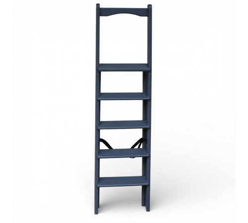 Дерев’яна розкладна драбина з поручнем Побутова висока стрем’янка для дому Сірий