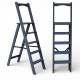 Дерев’яна розкладна драбина з поручнем Побутова висока стрем’янка для дому Сірий