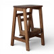 Стілець — драбина дерев'яна побутова на 2 щаблі для дому, кухні, фотостудії Драбина-трансформер побутова розкладна Полисандр