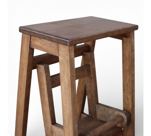 Стілець — драбина дерев'яна побутова на 2 щаблі для дому, кухні, фотостудії Драбина-трансформер побутова розкладна Полисандр