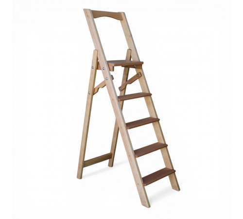 Драбина дерев'яна складана на 5 сходинок для дому, фотостудії Стрем'янка побутова розкладна