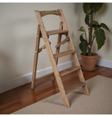Драбина дерев'яна складана на 4 сходинки для дому, фотостудії Сходи трансформер побутові розкладні