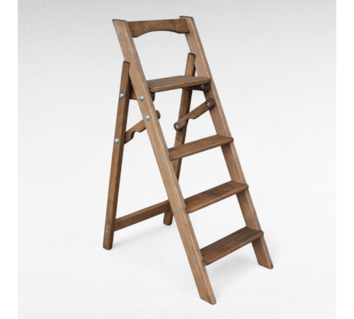 Drewniana składana drabina z 4 stopniami do domu, studia fotograficznego. Domowa składana drabina transformatorowa.
