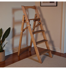 Драбина дерев'яна складана на 4 сходинки для дому, фотостудії Сходи трансформер побутові розкладні