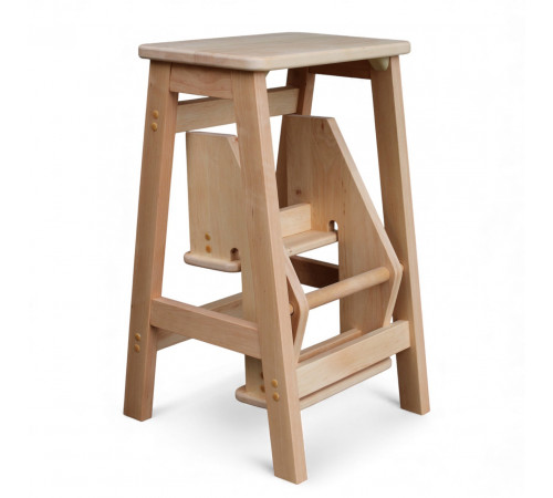 Драбина дерев'яна складана на 3 сходинки для дому, фотостудія Драбина-трансформер побутова розкладна Світле дерево