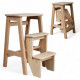 Драбина дерев'яна складана на 3 сходинки для дому, фотостудія Драбина-трансформер побутова розкладна Світле дерево