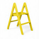 Zweistufige Holzleiter, klappbar, für Haushalt, Küche, Fotostudio, gelb