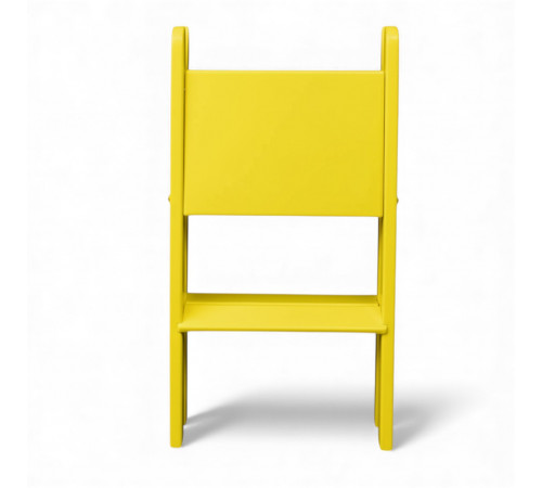 Zweistufige Holzleiter, klappbar, für Haushalt, Küche, Fotostudio, gelb