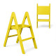 Zweistufige Holzleiter, klappbar, für Haushalt, Küche, Fotostudio, gelb