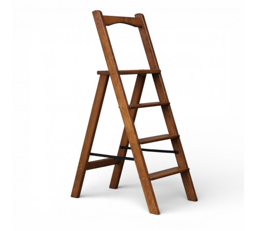 Drewniana składana drabina przystawna Elegancka i praktyczna do domu Drabina domowa przystawna z poręczą