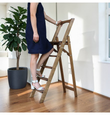 Драбина дерев'яна складана на 5 сходинок для дому, фотостудії Сходи трансформер побутові розкладні Полісандр