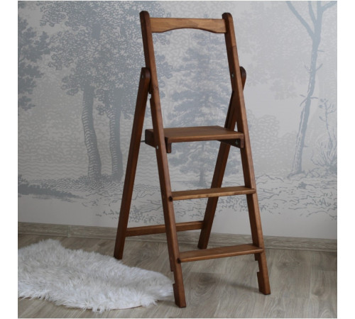 Drewniana składana drabina z 3 stopniami do domu, studia fotograficznego. Składana drabina transformatorowa do użytku domowego.