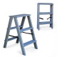 Дерев’яна драбина на 3 сходинки Побутова складана стрем'янка для дому, кухні, фотостудії побутові розкладні Вестерн Сірий