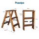 Дерев’яна драбина на 3 сходинки Побутова складана стрем'янка для дому, кухні, фотостудії побутові розкладні Вестерн Сірий