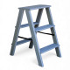 Дерев’яна драбина на 3 сходинки Побутова складана стрем'янка для дому, кухні, фотостудії побутові розкладні Вестерн Сірий