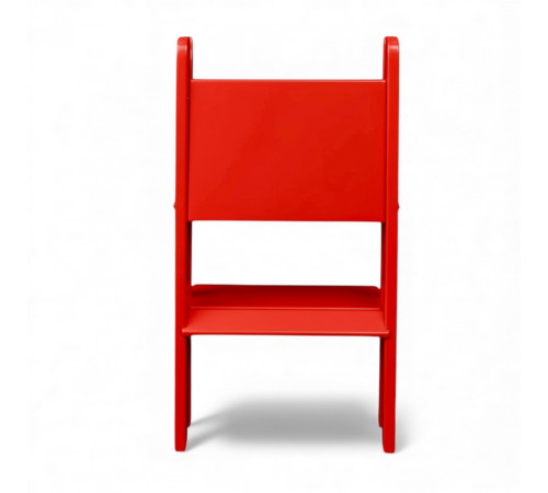 Klappbare Holzleiter mit 2 Stufen, Haushalts-Klappleiter für Zuhause, Küche, Fotostudio, Faltbare Leiter, Rot