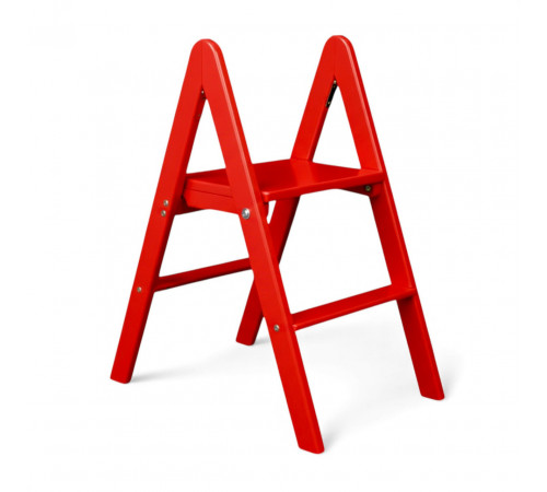 Klappbare Holzleiter mit 2 Stufen, Haushalts-Klappleiter für Zuhause, Küche, Fotostudio, Faltbare Leiter, Rot