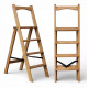 Drewniana składana drabina przystawna Elegancka i praktyczna do domu Drabina domowa z poręczą Mleko