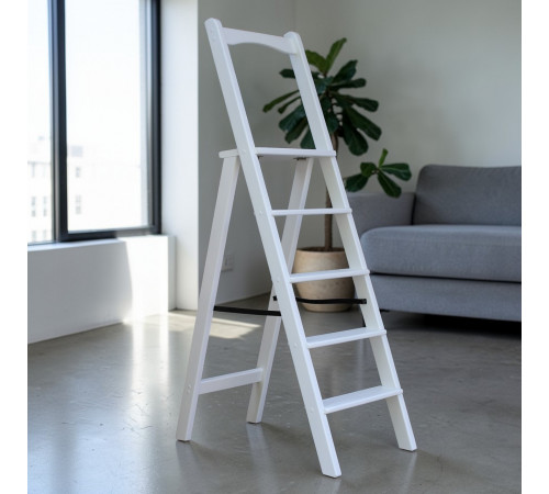 Дерев’яна розкладна драбина з поручнем Побутова висока стрем’янка для дому